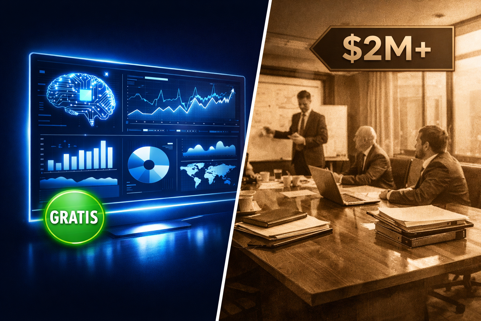 Diagnóstico IA Gratuito vs Consultoría Tradicional: ¿Por qué pagar $2M+ cuando puedes empezar hoy sin costo?
